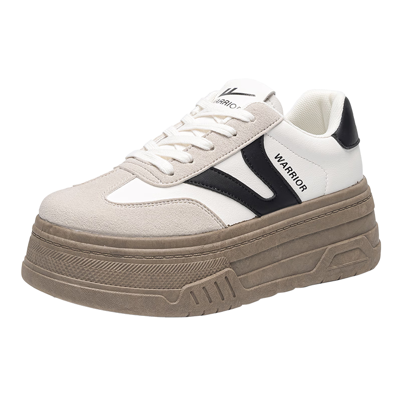 Huili Women's Shoes Spring Thick-Soled Training Shoes Versatile Comfortable Sneakers for Female Students Sports Casual Shoes Beige/white 39