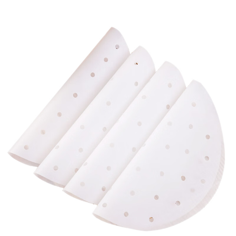 Jiamo Steamer Paper, 32cm, 100 Sheets, Disposable Non-Stick Oil Paper, Steamed Bun Liner, Steamer Cloth, Round Bottom Paper