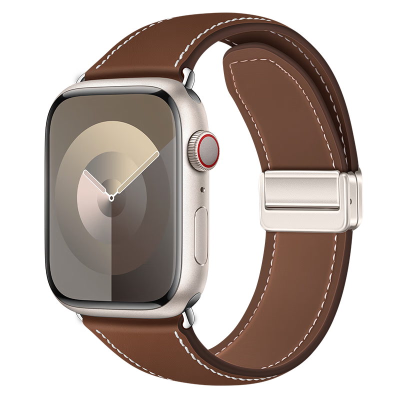 BHO Suitable for Apple Watch Straps, Genuine Leather Band for Apple Watch S12/S11, IWatch S10/S9/8/7/Ultra4/SE3/2/1, Faux Leather Strap, Genuine Leather