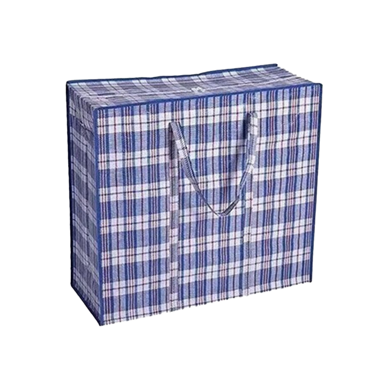 Miaoxinsi PE Woven Bags, Blue And White Plaid Moving Bags, Snake Skin Bags, Packing Essentials, 151L Blue, Pack of 3
