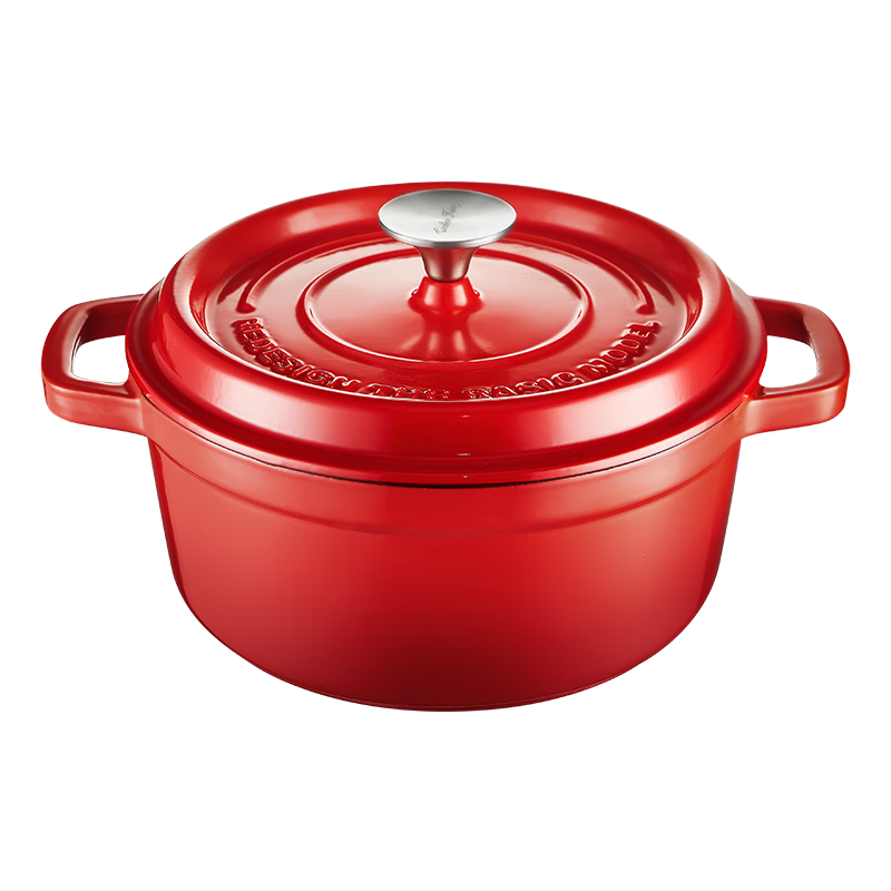 COOKER KING Enamel Cast Iron Pot, Household Stew Pot, Casserole Pot, Soup Pot, Braising Pot, Compatible with Induction And Gas Stoves, 24cm
