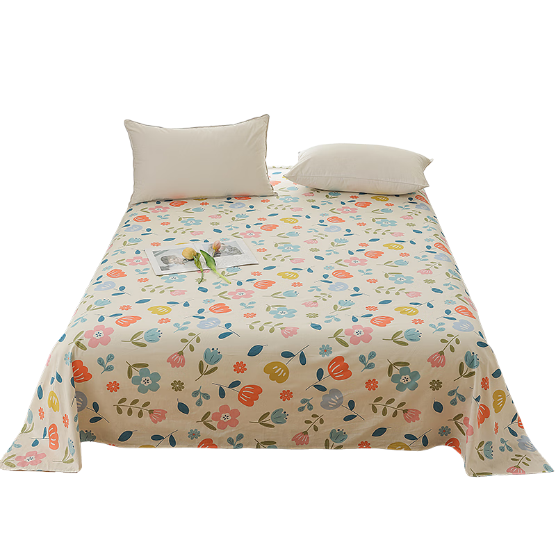Grace Class A Single Bed Sheet, 100% Pure Cotton, 7A Antibacterial Fabric, Bedroom Bed Sheet, 230*245cm, Banxia