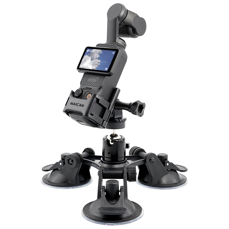 MAXCAM/Maisikamu, Suitable for DJI Osmo Pocket 4/3, Car Tripod Suction Cup, Glass Fixation, Car-Mounted Bracket Accessories
