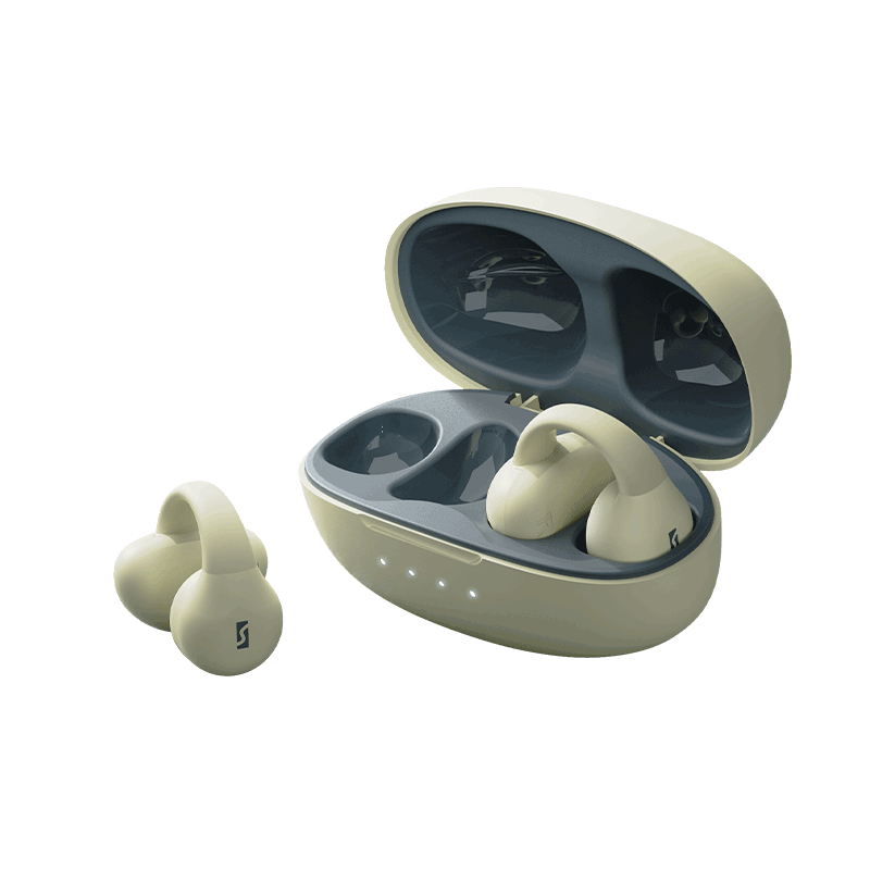 Holy Serpent Meteorite C2 True Wireless Bluetooth Earphones, Open-Ear Clip-On, Bone Conduction Concept Upgrade, Air Conduction, Not In-Ear, Suitable for Sports Running, Noise Reduction, Compatible with Apple And Huawei