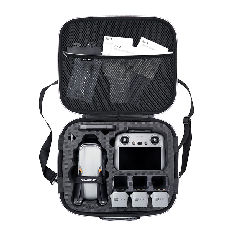 MAXCAM Suitable for DJI Air 3s Storage Bag, Shoulder Bag, Portable Travel Bag, Safety Protection Case, Changfei Set Accessories, Hard Shell, Crush-Resistant, Splash-Proof