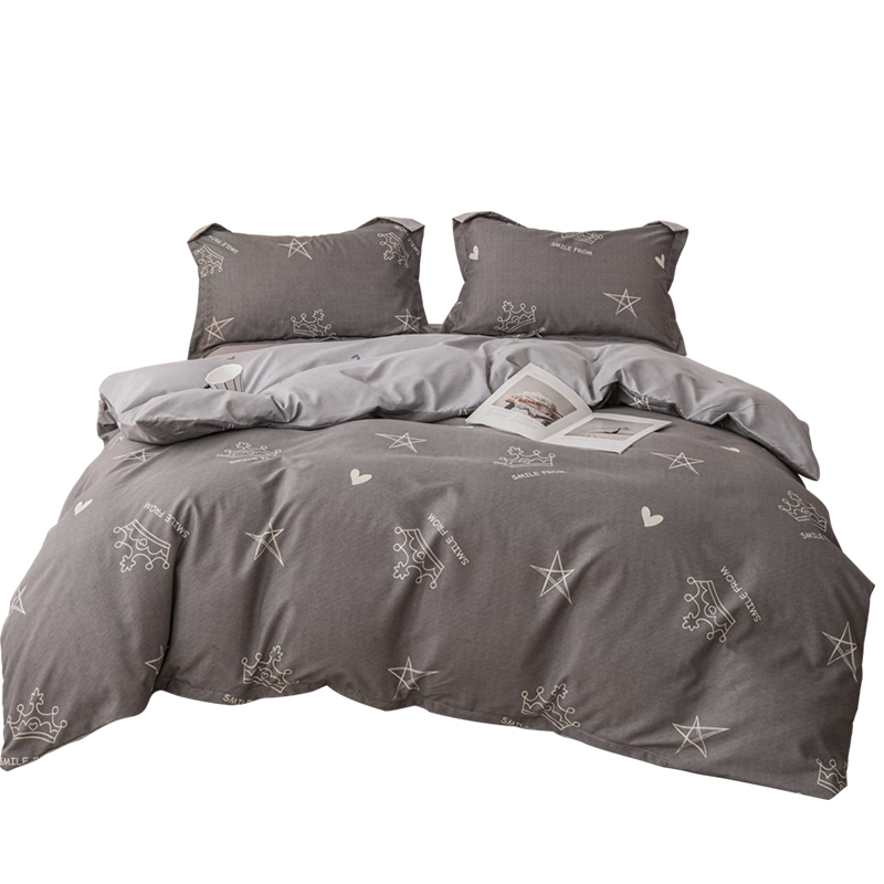 Grace Four-Piece Set, 7A Antibacterial Thickened Solid Color Fresh Bedding, Double Size Diana Duvet Cover 200*230cm