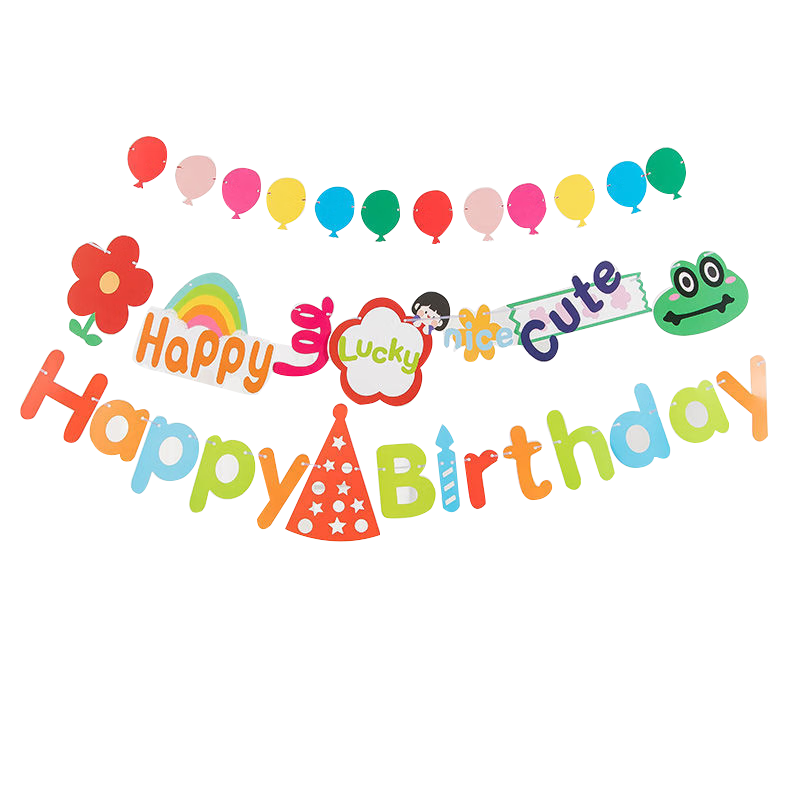 Gongxun Birthday Scene Decoration Balloon Banner Backdrop Decorations for Children Boys Girls Balloon Banner Set of Three