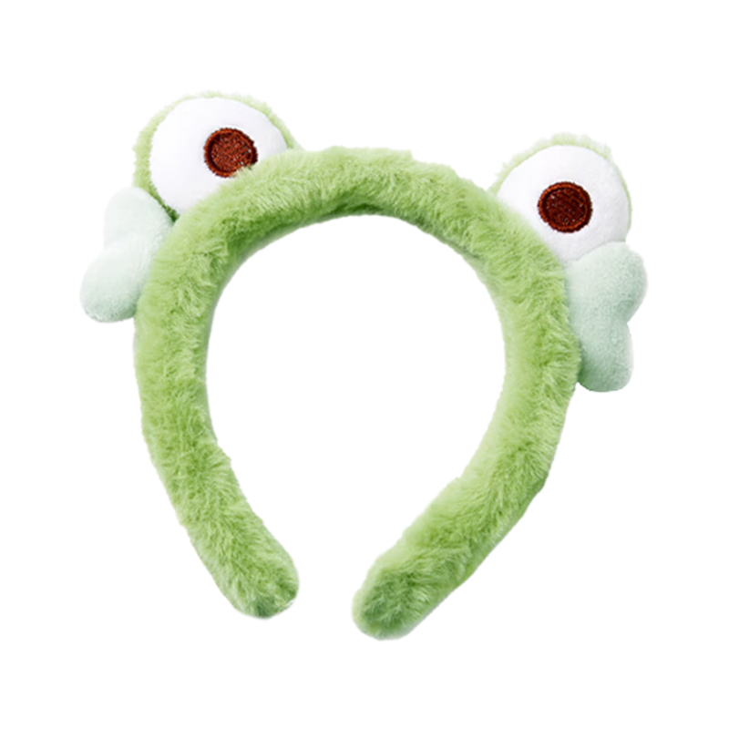 Meifuyu Face Washing Plush Frog Headband Cartoon Hairband Non-Slip Hair Tie Headband Clip for Men And Women MF8315