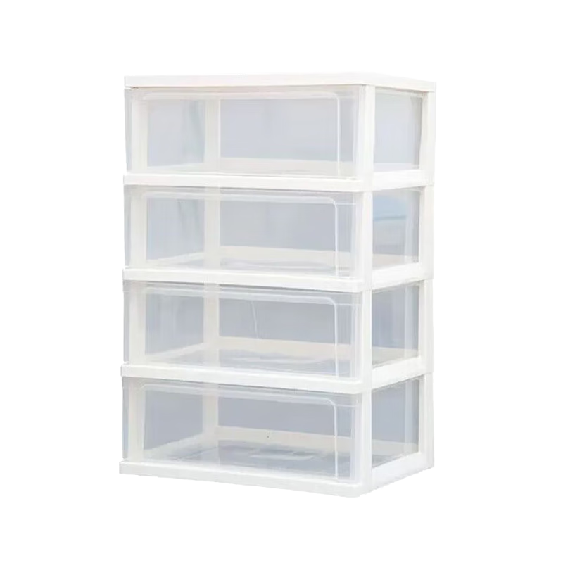 IRIS Storage Cabinet with Drawers, Children's Wardrobe, Miscellaneous Storage Cabinet, Transparent Storage Box, Simple Cabinet with 53CM Face Width, 4 Layers