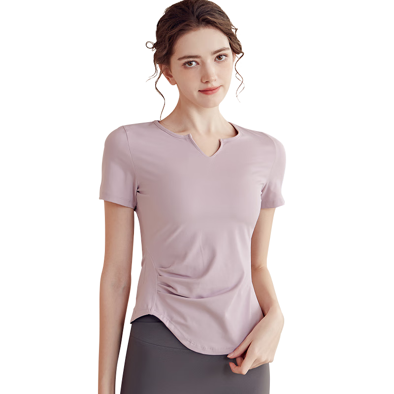XUEXIMAN Yoga Wear Women's Top, Sports Slim-Fit Short-Sleeve T-Shirt, Running Quick-Dry Pilates Training Fitness Top