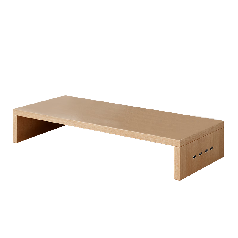 Jinghuisichuang Computer Monitor Riser, Single-Layer USB Desktop Office Storage Rack