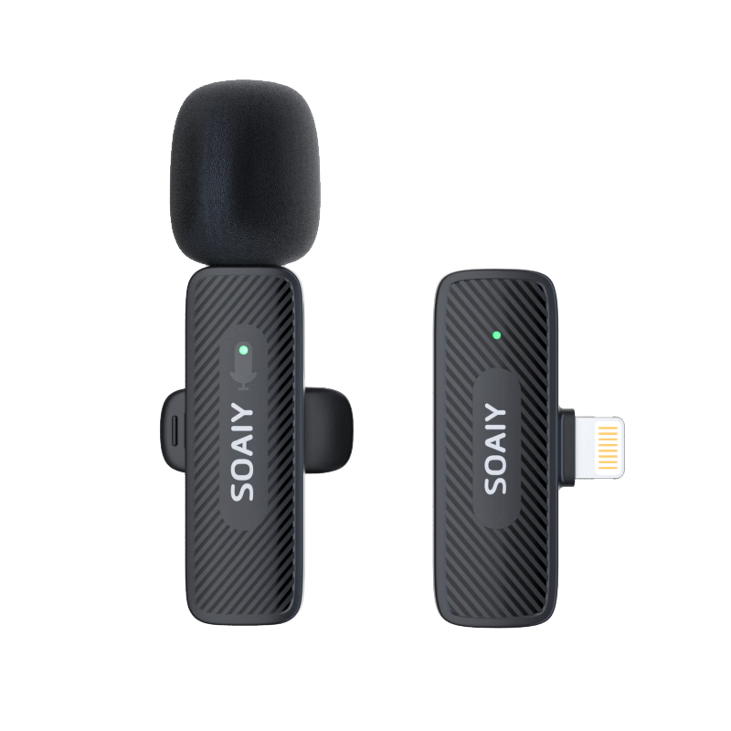 Soaiy MK38 Wireless Lavalier Microphone, Recording Sound Card, Mobile Phone Audio Recorder, Outdoor Live Streaming Interview, Xiaomifeng (Viog) Short Video Noise Reduction Microphone, Apple Versio