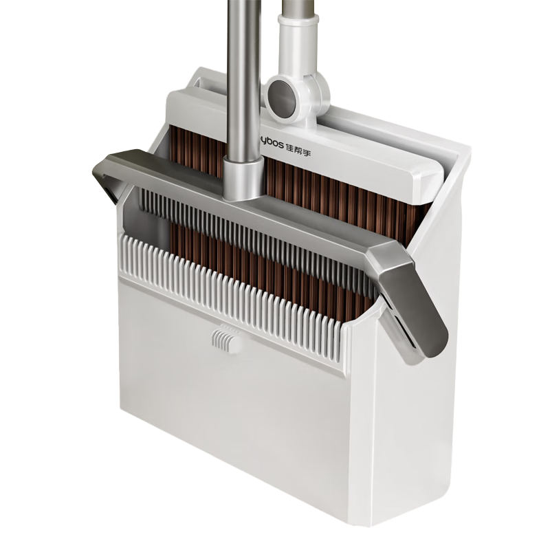 Jiabangshou Magnetic Dual Comb Tooth Household Broom And Dustpan Set, Non-Stick Hair Rotating Sweeping Tool Two-Piece Set