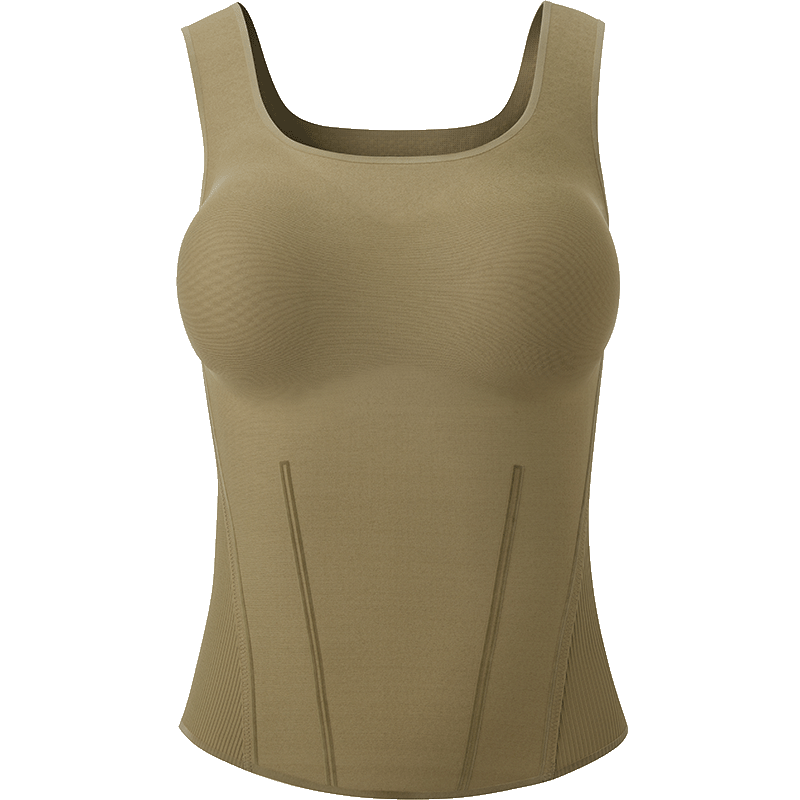Beneunder 5D Vest Strap Bra Women's Innerwear Outerwear Spring Summer Back Shaping Yoga Coffee Bean Brown M