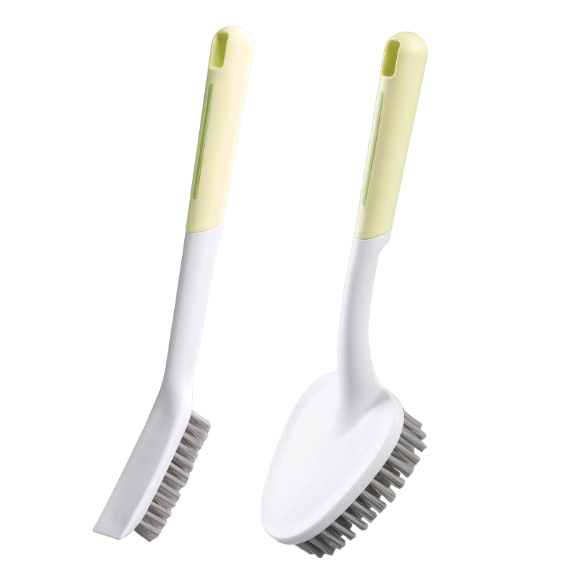 LYNN Cleaning Brush [2 Pieces], Bathroom Floor Brush, V-Shaped Gap Brush, Toilet Brush, Floor Brush, Countertop Brush