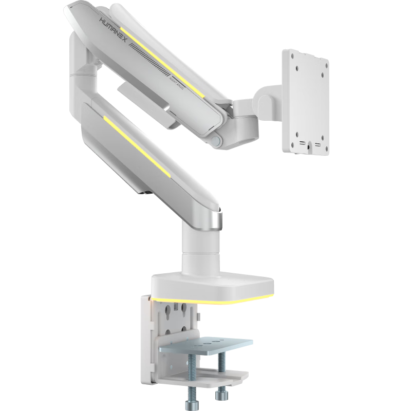 HUMANEX Monitor Stand, Computer Display Support Arm, Gaming RGB Riser, Mechanical Arm with Load Capacity of 18KG, for 17-45 Inch Screens, Hui Guang Tian Shi T18-1W