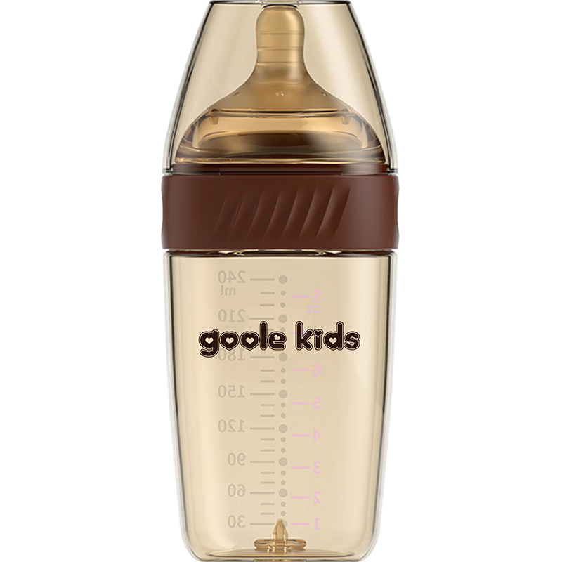 Goole Kids Wide-Neck Anti-Colic Bottle for Newborns 0-3 Months, Breast-Like Nipple, 240ml