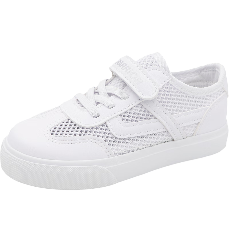 Warrior Children's Shoes, Boys And Girls Color-Block Sandals, Casual Shoes, Mesh Sports Shoes, Sneakers, WZ21-511 White Red Blue, Size 31