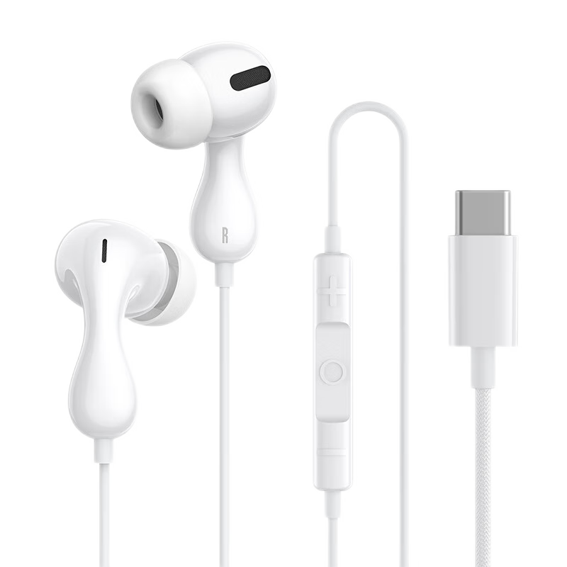 BASEUS CZ20 In-Ear Wired Earphones Compatible with Huawei, OPPO, Vivo Phones, Music, IPad Tablets, Android Gaming, Type-C Cable Control with Microphone, Gift