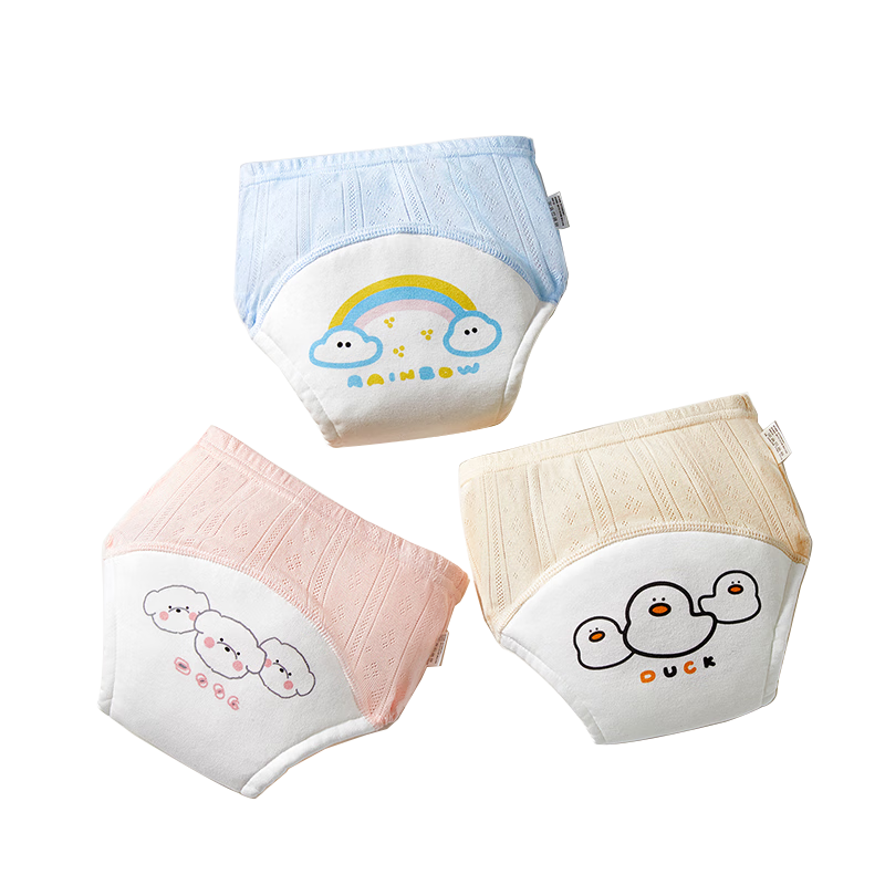Beedoll Summer Baby Washable Potty Training Pants 3-Pack Duck Dog Rainbow Cloud M Size