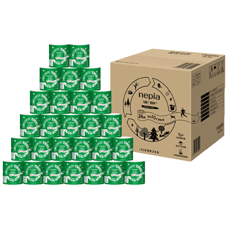 Nepia Core Roll Toilet Paper, 4-Ply, 150g*27 Rolls Per Box (FSC), Thick And Strong Toilet Paper, Roll Type