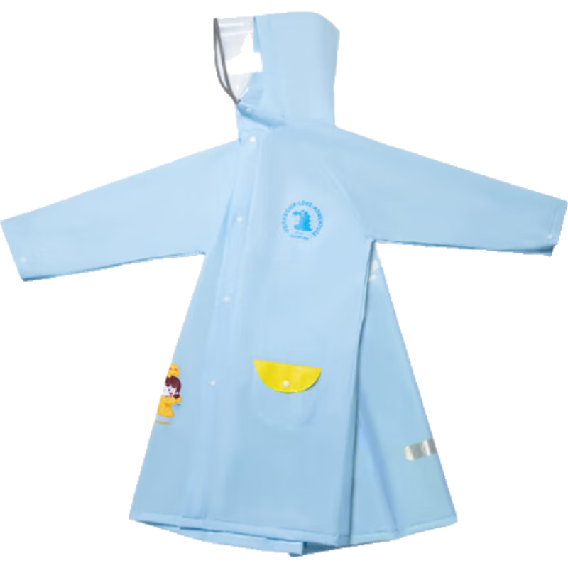 JD Original Children's Raincoat with Large Backpack Space for Boys And Girls, Extended Full-Body Student Poncho, Blue XL