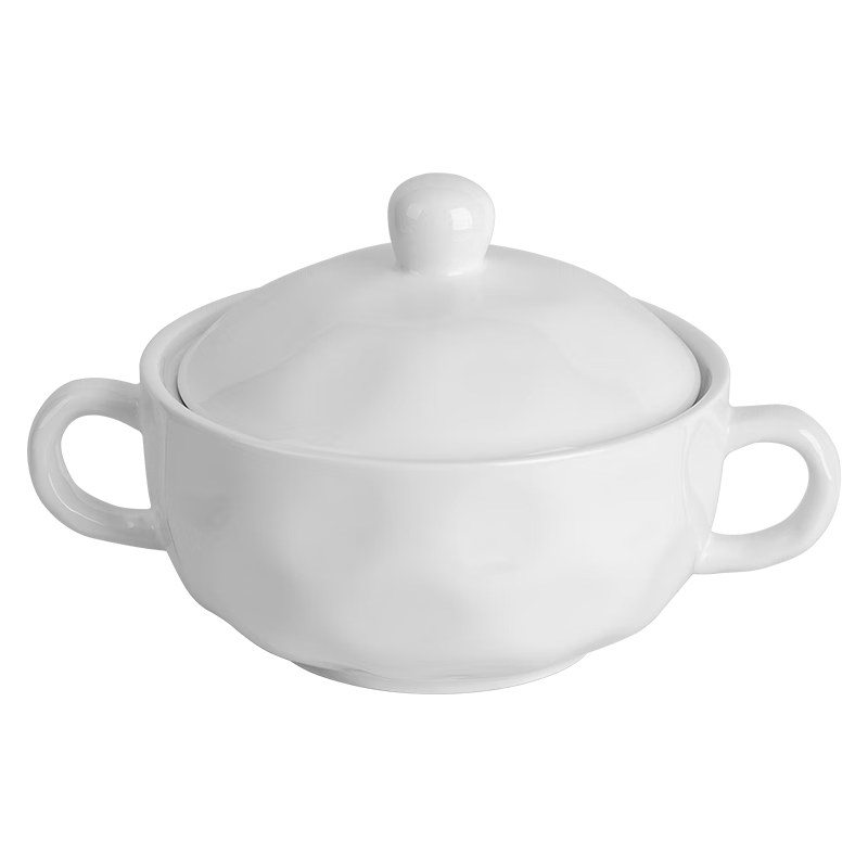 Banwushenghuo Steamed Egg Bowl, Baby Food Bowl, Specialized for Steamed Egg Custard, with Lid, Ceramic Small Steaming Bowl, Double-Ear Bowl, Household Steamed Egg Custard Bowl