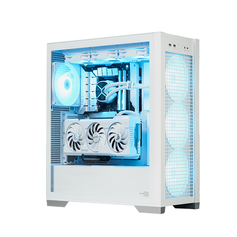 ASUS TUF GAMING GT302 Gaming Case, White, Rear BTF 2.0/14cm Thick ARGB Fans, Dust Filter Included, Strong Heat Dissipation, Interchangeable Side Panels