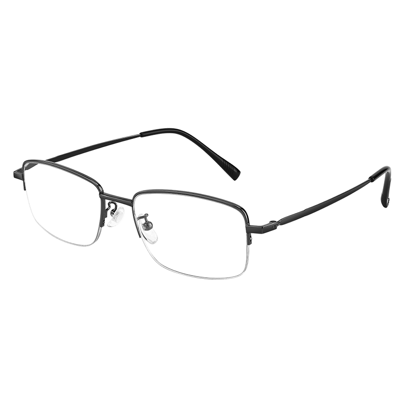 Ouna Reading Glasses for Men And Women, High-Definition Anti-Blue Light Anti-Radiation Glasses for Elderly, Semi-Rimless Gunmetal Color, 150 Degrees