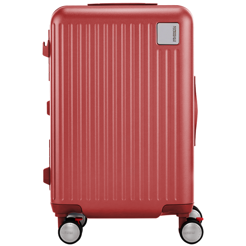 AMERICAN TOURISTER Luggage, 20-Inch Travel Suitcase, Airplane-Friendly Trolley Case, Password Lock, PC Material, Hu Xianxu's Same Style, QI9 Red