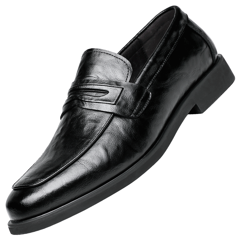 CARTELO Men's Leather Shoes, Soft-Soled Slip-On Business Casual Shoes, Loafers, Breathable Slip-On Leather Shoes for Men, 9906 Black, Size 41