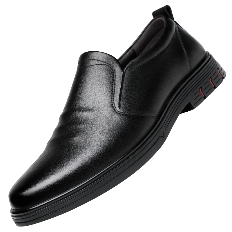 CARTELO British Business Casual Leather Shoes, Soft Sole, Breathable Upper, Slip-On Loafers, Men's Leather Shoes, 9899 Black, Size 40