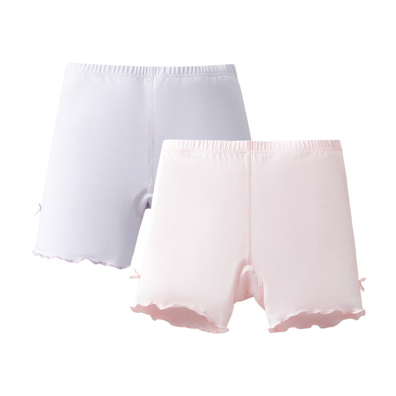 YEEHOO Girls' Safety Shorts, Anti-Exposure Two-In Antibacterial Ice Silk Cool Feeling Thin Summer Boxer Briefs
