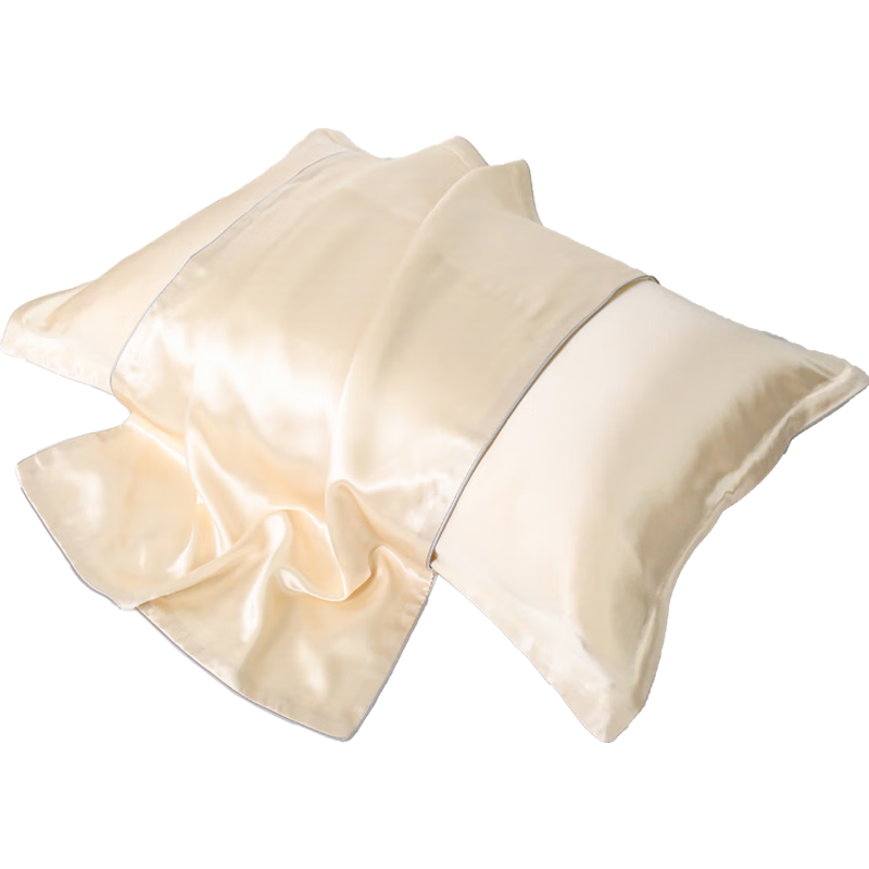 Sinuoman Luxury Silk Pillowcase, Smooth Silk Mulberry Silk Pillow Cover, Single Pure Color, 48*74cm, Single Pack - Noble White