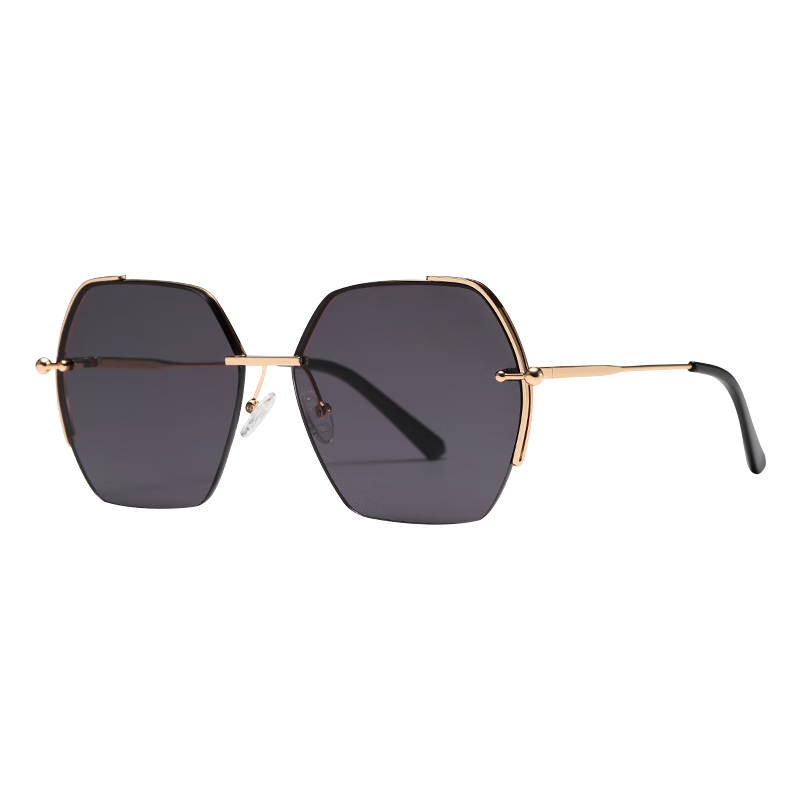 Angelamiao Women's Trendy Cut-Out Sunglasses, High-End Square Large Frame with Composite Nylon Lenses, UV Protection for Back-To Seaso