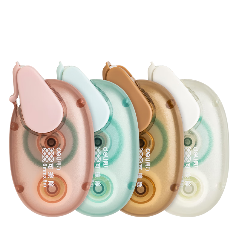 Deli Correction Tape with Dots, Double-Sided Adhesive, 8m*6mm, Double-Sided Dotted Glue, Back-To Stationery, Student Creative Handmade Journal Double-Sided Tape, Erasable Single Pack TG1