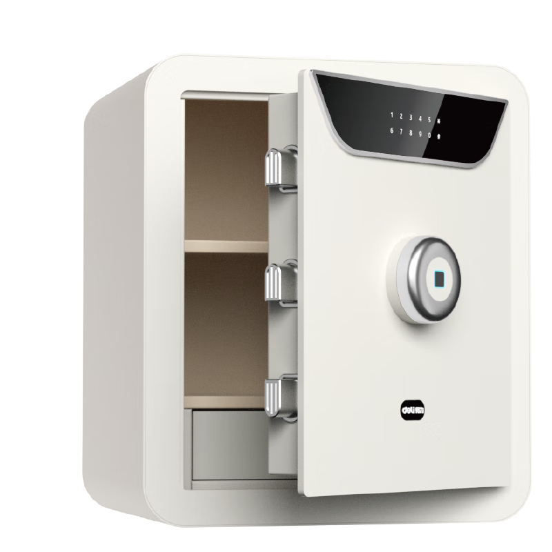 Deli Safe, Home Fingerprint Password Security Box, Privacy Confidential Cabinet, Can Be Built into Wall Or Cabinet, Stylish Multifunctional Storage Cabinet, 45cm AE391-Z Milk Cover White