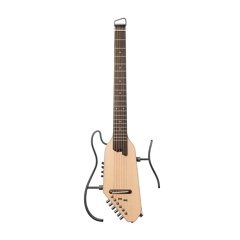 DONNER HUSH-I Pro Silent Guitar Pro Acoustic Guitar Portable Smart Guitar with Mute Function, Classic Natural Wood Color
