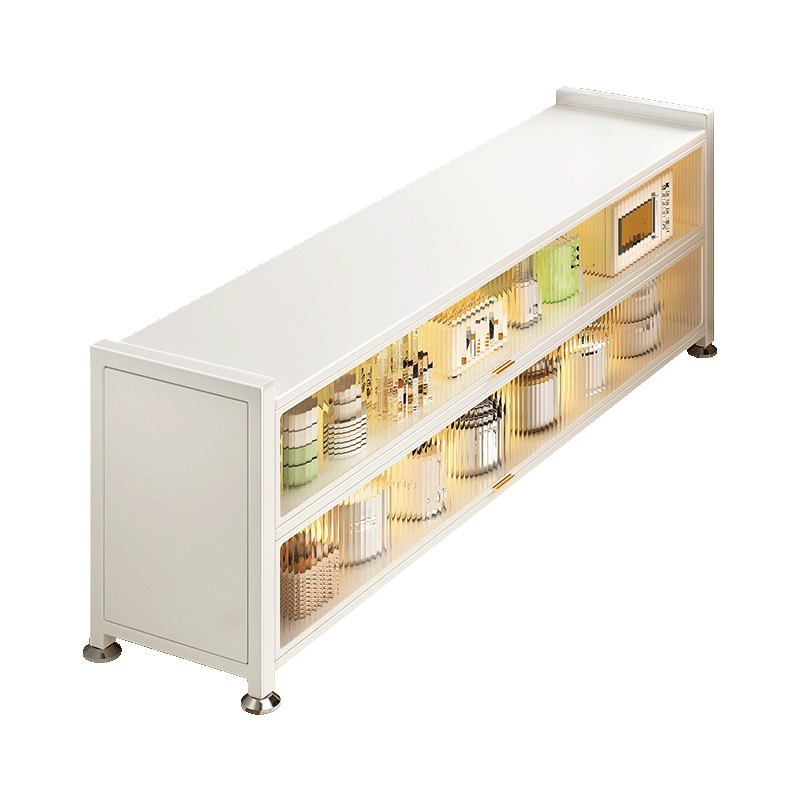 Jiabangshou Kitchen Utensil Storage Rack, Floor-Standing Microwave Oven Organizer, Multi-Layer Dustproof Storage Cabinet, Multifunctional Cupboard, Length 100cm