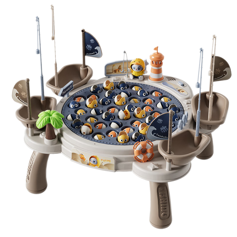 Taodudu Electric Fishing Toy Set for Children, Large Magnetic Rod, for Boys And Girls Aged 3-6, Birthday Gift, Size 10