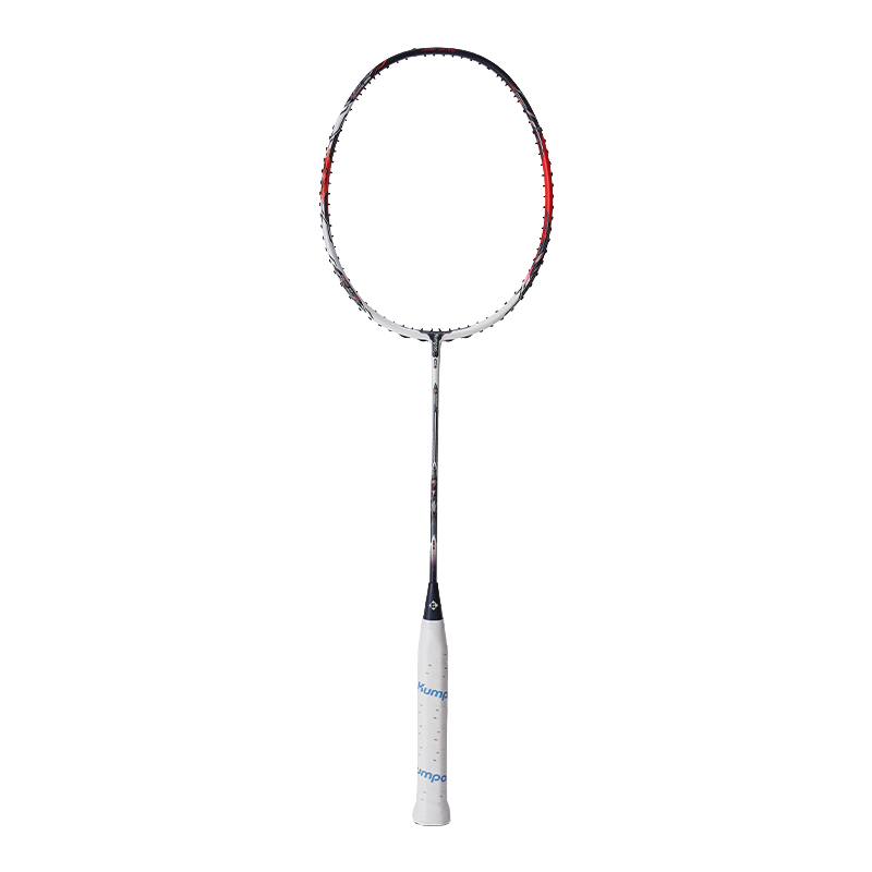 KUMPOO Badminton Racket, Lightweight Shock-Absorbing Carbon Solid Core, Double-Edged Composite Frame, Advanced Professional Racket, Shiluo White/red