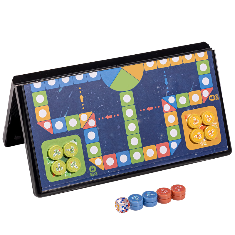 Deli Magnetic Ludo Board Game for Kids, Educational Chess Set with Folding Table, Back-To Gift And Camping Game