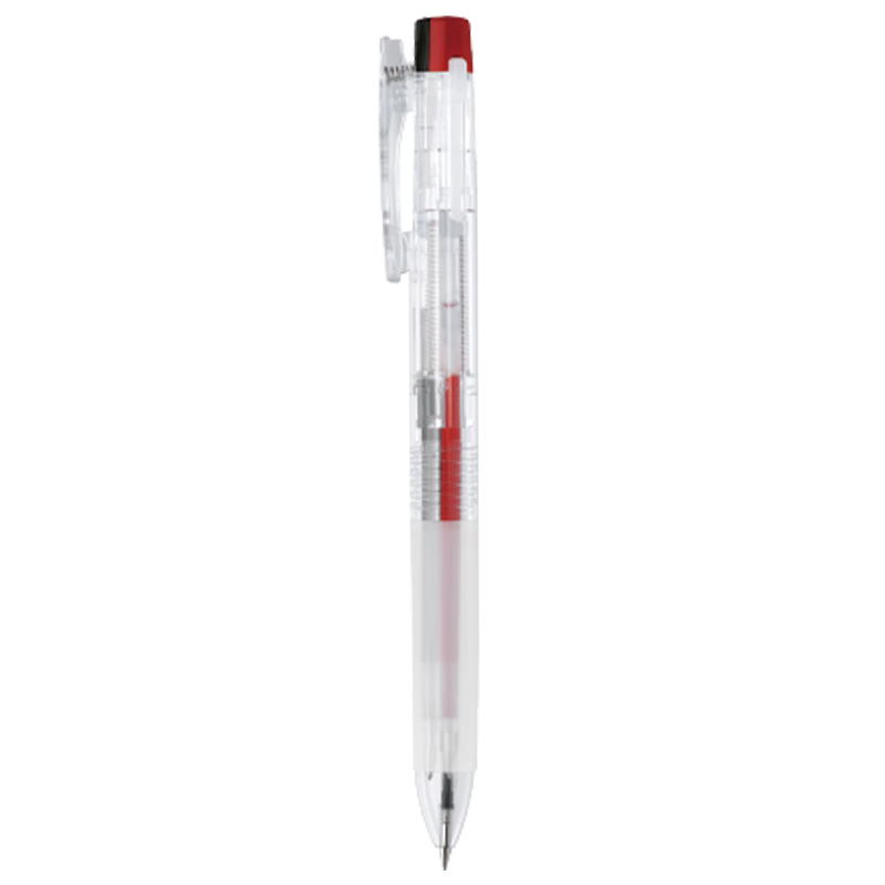 ZEBRA Multi-Function Three-Color Gel Pen, Black/Blue/Red, 0.5mm Retractable Multi-Color Pen, Student Business Office Signing Pen J3J5, Transparent Barrel