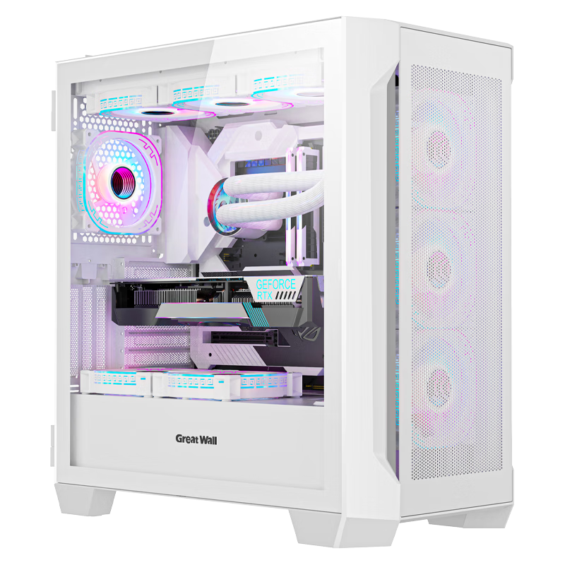 Great Wall Archimedes KM101 White Case (360 Cooling Radiator, Hamburger Design, Removable Top Panel, Magnetic Flip Door, Type-C Port, Cable Management Clips, 0.8mm Thick Hardware, 5090)
