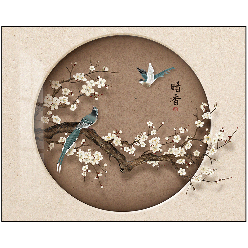 Haojiubujian Xishangmeisha New Chinese Style Electric Meter Box Decorative Painting, Restaurant Distribution Box Covering Mural, Electrical Switch Box Wall Art