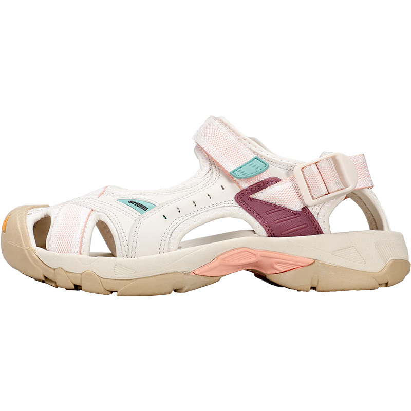 HUMTTO Summer Beach Sandals Hollow Outdoor Hiking Creek Walking Toe-Protection Sports Sandals for Women Beige/Smoky Pink Size 36