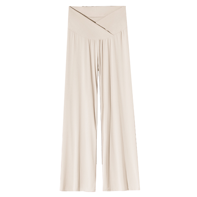 JOYNCLEON Maternity Pants Summer Low Waist Straight Leg Wide Leg Maternity Wear Apricot L Jyk176498