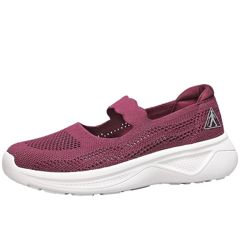Zulijian Elderly Shoes, Autumn New Women's Slip-On Mom Shoes, Middle-Aged And Elderly Casual Women's Shoes, 8643K Wine Red, Size 36