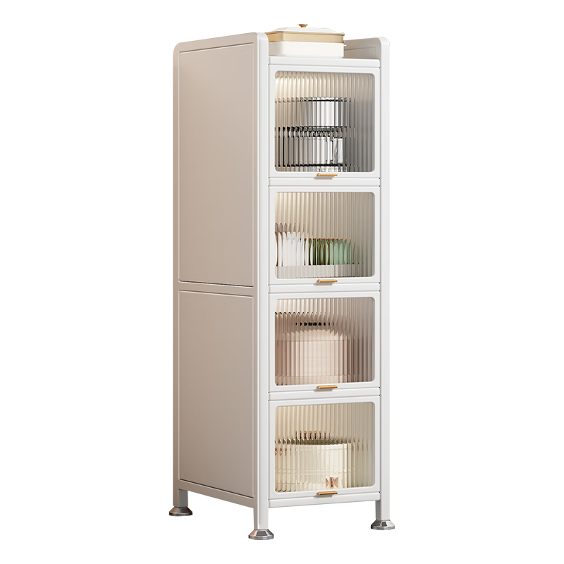 Jiabangshou Kitchen Utensil Storage Rack, Floor-Standing Multi-Layer Microwave Organizer Cabinet, Multifunctional Bowl Storage Cabinet, Cupboard, 5 Layers, 30cm
