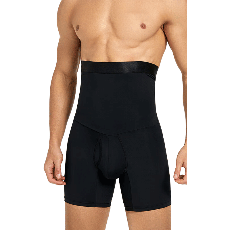 LangSha Men's Shaping Shorts, Powerful Tummy Control And Belly Slimming, High-Waisted Thin Breathable Waist-Cinching Workout Leggings for Fitness